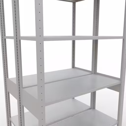 Basisplank, dubbele plank, legplank-insteeksysteem MULTIplus150, 2500 x 1000 x (2x400) mm (HxBxD), 2x6 legborden, lengtestangen, RAL 7035 lichtgrijs met artikelnr. 33141 Basisplank, dubbele plank, rekkensysteem MULTIplus150, 2500 x 1000 x (2x400) mm, 2x6 planken, RAL 7035 lichtgrijs van Schulte Lagertechnik uit de categorie rekken