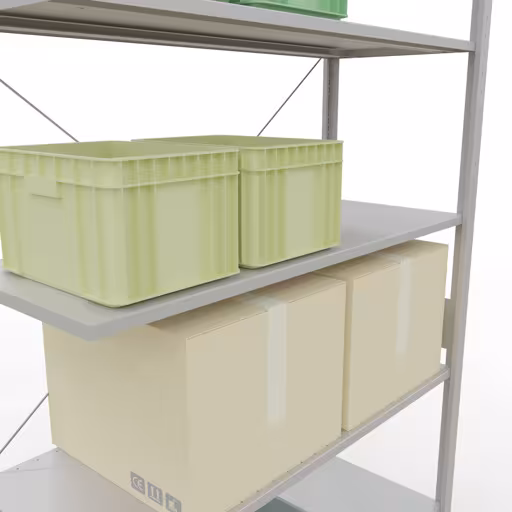 Insteeksysteem opzetplank 3000x1300x500 mm, type 150 kg, lichtgrijs met artikelnr. 32657-130 Insteeksysteem aanbouwplank 3000x1300x500 mm, type 150 kg, lichtgrijs van Schulte Lagertechnik uit de categorie insteeksysteem