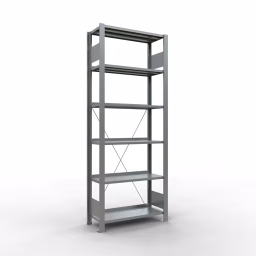 Figuur nr. 17 van het artikel basisplank, kantoorplank, insteeksysteem MULTIplus85, 2000 x 750 x 300 mm, 6 planken, kruisschoor, verzinkt, met aanslagbeugel uit de productgroep kantoorplanken van Schulte Lagertechnik.