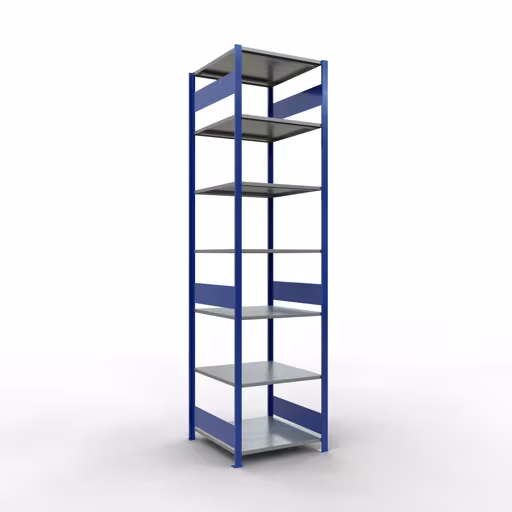Productafbeelding nr. 15 van het artikel basisplank, legbord, insteeksysteem MULTIplus150, 3000 x 750 x 800 mm, 7 legborden, RAL 5010 gentiaanblauw/verzinkt/verzinkt uit het insteeksysteem assortiment van het merk Schulte Lagertechnik