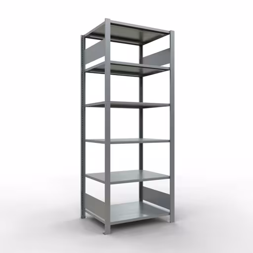 , kantoorrekken, insteeksysteem MULTIplus150, 2000 x 750 x 600 mm, 6 legborden, verzinkt, zonder middenaanslag van Schulte Lagertechnik uit het assortiment kantoorrekken