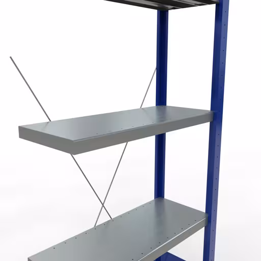 Afbeelding nr. 8 van het artikel aanbouwrekken, legbordstellingen, insteeksysteem MULTIplus250, 2000 x 750 x 300 mm, 5 legborden, RAL 5010 gentiaanblauw/verzinkt/verzinkt uit de productgroep insteeksysteem van het merk Schulte Lagertechnik.