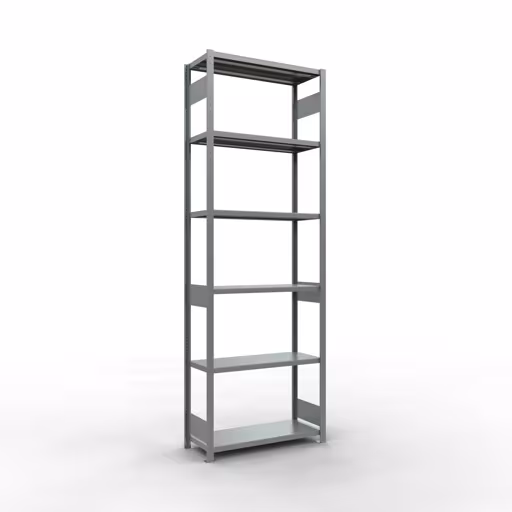 Figuur nr. 9 van het artikel basisrek, legbord, insteeksysteem MULTIplus250, 3000 x 1000 x 400 mm, 7 legborden, lengtestangen, verzinkt uit de insteeksysteem productgroep van Schulte Lagertechnik.