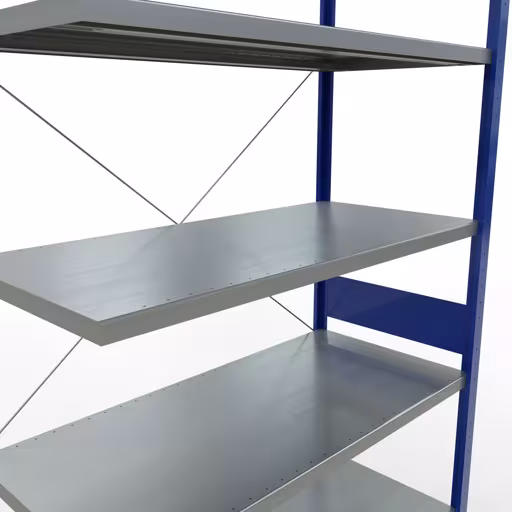 Productafbeelding nr. 13 van het artikel Aanbouwrekken, legbordstellingen, insteeksysteem MULTIplus250, 3000 x 1300 x 600 mm, 7 legborden, kruisschoor, RAL 5010 gentiaanblauw/verzinkt Afbeelding nr. 13 van het artikel aanbouwrekken, legbordstellingen, insteeksysteem MULTIplus250, 3000 x 1300 x 600 mm, 7 legborden, kruisschoor, RAL 5010 gentiaanblauw/verzinkt uit de productgroep insteeksysteem van Schulte Lagertechnik.