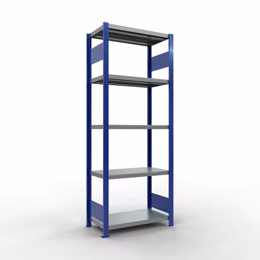 Figuur nr. 13 van het artikel basisrek, legbord, insteeksysteem MULTIplus250, 2000 x 750 x 400 mm, 5 legborden, lengtestangen, RAL 5010 gentiaanblauw/verzinkt/verzinkt uit de insteeksysteem productgroep van Schulte Lagertechnik.
