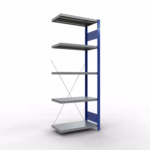 Afbeelding nr. 10 van het artikel aanbouwrekken, legbordstellingen, insteeksysteem MULTIplus250, 2000 x 750 x 400 mm, 5 legborden, RAL 5010 gentiaanblauw/verzinkt/verzinkt uit de productgroep insteeksysteem van het merk Schulte Lagertechnik.