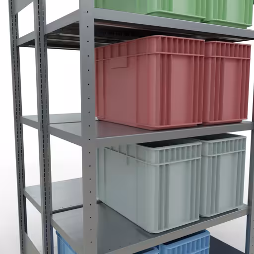 Productafbeelding nr. 14 van het artikel basisplank, dubbele plank, legbord, insteeksysteem MULTIplus250, 2000 x 1000 x (2x500) mm, 2x5 legborden, verzinkt uit het assortiment legborden van het merk Schulte Lagertechnik