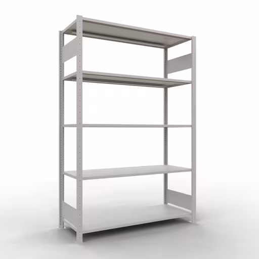 Extra afbeelding van het artikel Basisplank, legplank, insteeksysteem MULTIplus150, 2000 x 1300 x 500 mm, 5 legborden, lengtestangen, RAL 7035 lichtgrijs van basisplank
