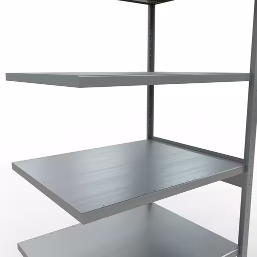 Aanbouwrekken, legbordstellingen, insteeksysteem MULTIplus330, 2500 x 1000 x 800 mm, 6 legborden, lengtestangen, verzinkt van Schulte Lagertechnik met artikelnr. 13986-LR