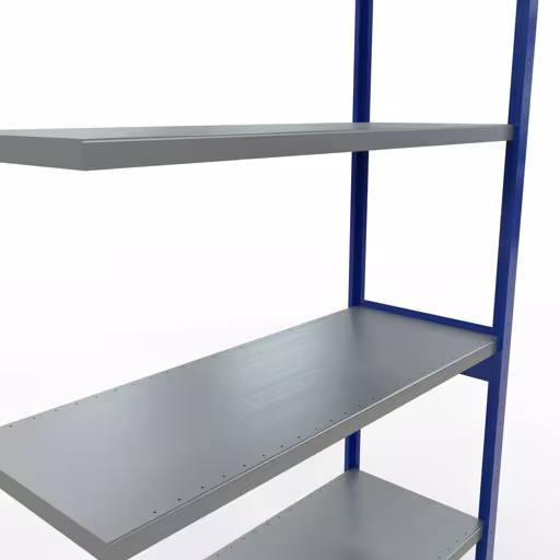 Afbeelding nr. 9 van het artikel aanbouwrekken, legbordstellingen, insteeksysteem MULTIplus250, 3000 x 1300 x 500 mm, 7 legborden, RAL 5010 gentiaanblauw/verzinkt uit de productgroep insteeksysteem van het merk Schulte Lagertechnik.