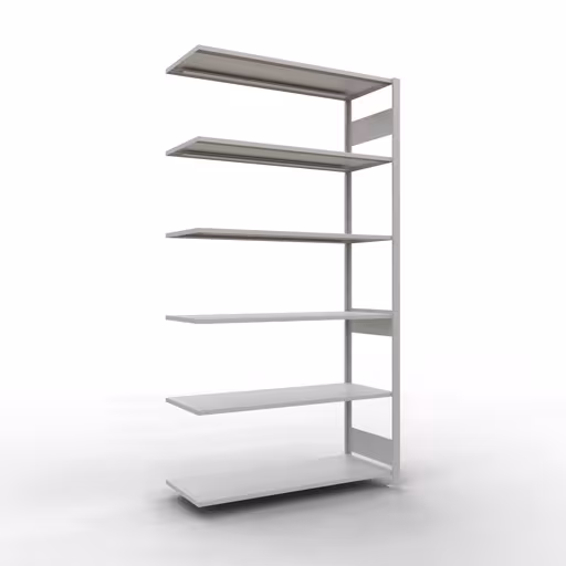 Productafbeelding nr. 12 van het artikel aanbouwrekken, stellingrekken, insteeksysteem MULTIplus150, 2500 x 1300 x 500 mm, 6 planken, RAL 7035 lichtgrijs uit het insteeksysteem-assortiment van Schulte Lagertechnik