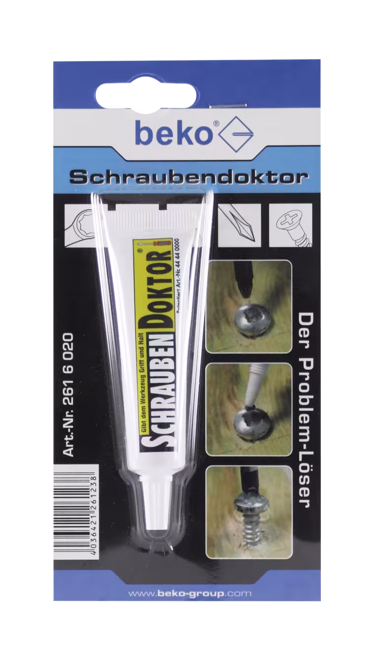Beko Screw Doctor tube van 20 g, in een blisterverpakking van Beko Beko Screw Doctor tube van 20 g, in blisterverpakking uit de categorie schroeven, moeren en spijkers met artikelnr. 261 6 020