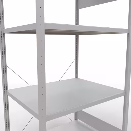 Basisplank, legbord, insteeksysteem MULTIplus330, 2000 x 1000 x 800 mm, 5 legborden, kruisschoor, RAL 7035 lichtgrijs van Schulte Lagertechnik uit het assortiment insteeksysteem