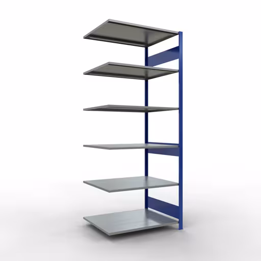 Aanbouwrekken, rekken, insteeksysteem MULTIplus150, 2500 x 1000 x 800 mm, 6 planken, RAL 5010 gentiaanblauw/gegalvaniseerd van Schulte Lagertechnik met artikelnr. 12786-LR-B