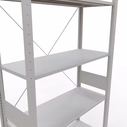 Basisplank, legbord, insteeksysteem MULTIplus85, 3000 x 1000 x 400 mm, 7 legborden, RAL 7035 lichtgrijs van het merk Schulte Lagertechnik uit het assortiment insteeksysteem