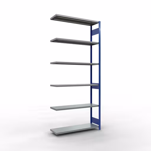 Afbeelding nr. 12 van het artikel aanbouwrekken, legbordstellingen, insteeksysteem MULTIplus250, 3000 x 1300 x 400 mm, 7 legborden, lengtestangen, RAL 5010 gentiaanblauw/verzinkt uit de productgroep insteeksysteem van Schulte Lagertechnik.