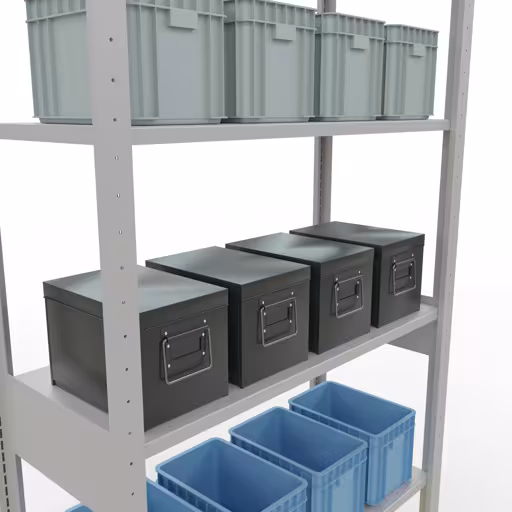 Figuur nr. 12 van het artikel basisrek, legplank-insteeksysteem MULTIplus85, 2500 x 1000 x 400 mm, 6 legborden, RAL 7035 lichtgrijs uit de productgroep insteeksysteem van het merk Schulte Lagertechnik.