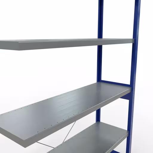 Aanbouwrekken, rekken, insteeksysteem MULTIplus250, 2500 x 1300 x 400 mm, 6 planken, RAL 5010 gentiaanblauw/gegalvaniseerd van Schulte Lagertechnik uit de categorie insteeksystemen