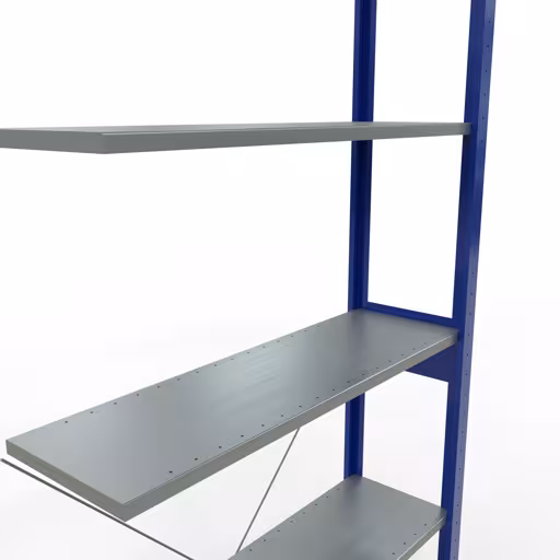 Productafbeelding nr. 14 van het artikel Aanbouwrekken, legbordstellingen, insteeksysteem MULTIplus85, 2500 x 1000 x 300 mm (HxBxD), 6 legborden, kruisschoor, RAL 5010 gentiaanblauw Figuur nr. 14 van het artikel aanbouwrekken, legbordstellingen, insteeksysteem MULTIplus85, 2500 x 1000 x 300 mm, 6 legborden, RAL 5010 gentiaanblauw uit de productgroep insteeksysteem van het merk Schulte Lagertechnik.