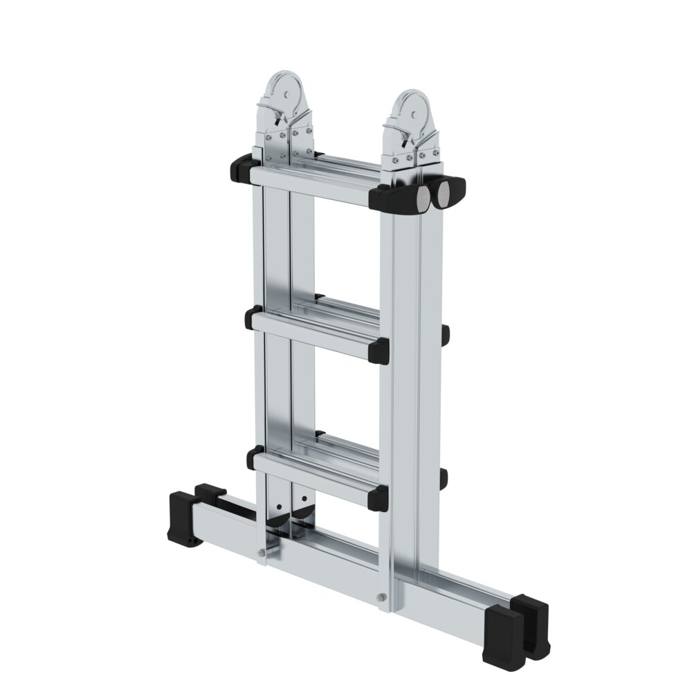 Munk telescoopladder 4-delig met dwarsbalk 4x3 sporten