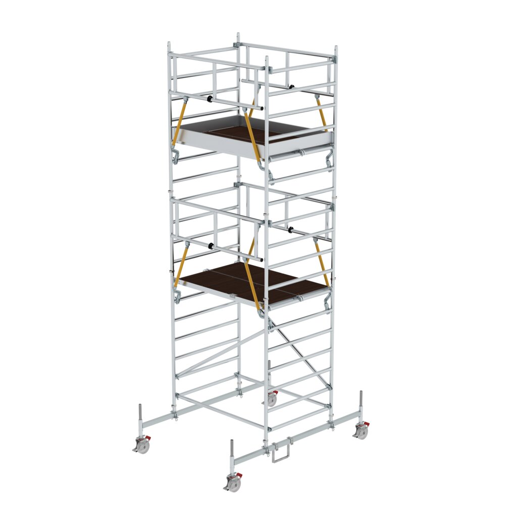 Munk rolsteiger SG 1,35 x 1,80 m met steunpoten en dubbel platform, platformhoogte 4,66 m, van Günzburger Steigtechnik Munk SG 1.35 rolsteiger met steunpoten en dubbel platform uit de categorie rolsteigers, artikelnummer 173437