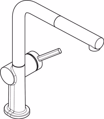 Technische Zeichnung 4064948 Hansgrohe wastafelmengkraan 270 Talis M547 1jet uittrekbare uitloop chroom