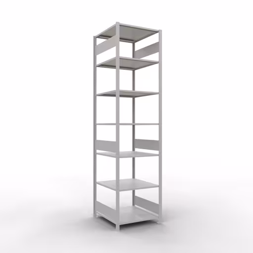 Basisplank, plankplank, insteeksysteem MULTIplus150, 3000 x 750 x 800 mm, 7 planken, lengtestangen, RAL 7035 lichtgrijs van Schulte Lagertechnik met het artikelnr. 32682-75-LR