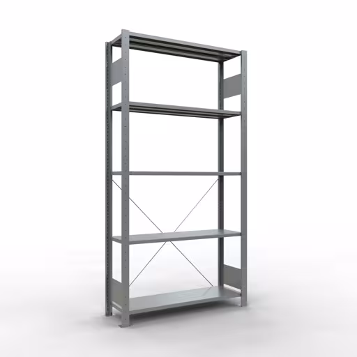 Figuur nr. 9 van het artikel basisrek, legbord-insteeksysteem MULTIplus85, 2000 x 1000 x 300 mm, 5 legborden, verzinkt uit de insteeksysteem-productgroep van Schulte Lagertechnik.