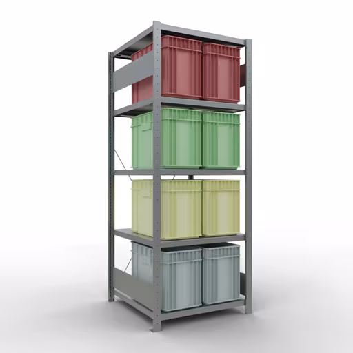 Figuur nr. 13 van het artikel basisplank, legbord, insteeksysteem MULTIplus250, 2000 x 750 x 800 mm, 5 legborden, kruisschoor, verzinkt uit de insteeksysteem productgroep van Schulte Lagertechnik.
