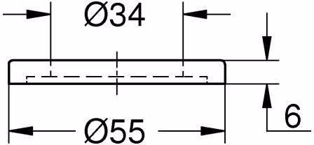 GROHE basisplaat 48165 voor ééngats wastafel-/bidetmengkranen chroom