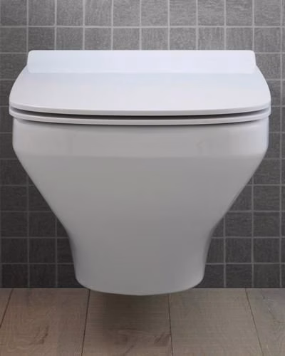 Duravit wandcloset DuraStyle, randloos, Durafix inbouwspoel, wit, inclusief closetzitting met soft-close mechanisme
