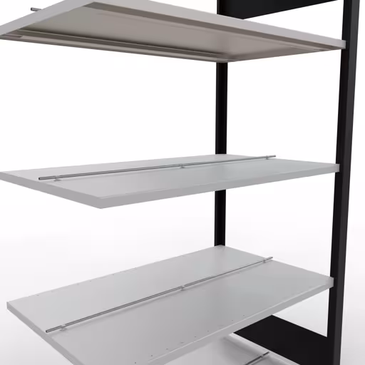 Figuur nr. 14 van het artikel, kantoorrekken, insteeksysteem MULTIplus150, 1800 x 1000 x 600 mm, 5 planken, met middenaanslag, zwart/lichtgrijs uit de productgroep kantoorrekken van Schulte Lagertechnik.