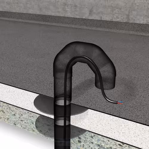 Flavent dakdoorvoerset voor energiekabels, diameter: DN 75 met GTIN 4027822707364 Flavent dakdoorvoerset voor energiekabels Dakdoorvoerset DN 75 met hard PVC flens van Klöber met het artikelnr. KF6910