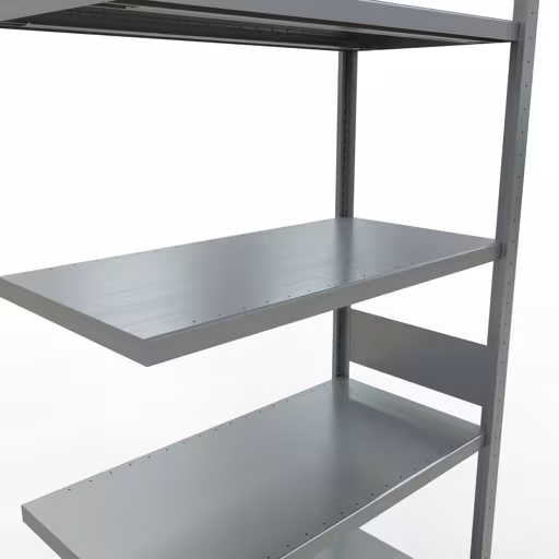 Aanbouwrekken, legbordstellingen, insteeksysteem MULTIplus330, 3000 x 1000 x 500 mm, 7 legborden, lengtestangen, verzinkt van Schulte Lagertechnik met artikelnr. 13957-LR