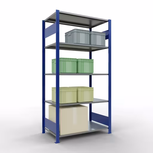 Figuur nr. 13 van het artikel basisrek, legplank-insteeksysteem MULTIplus85, 2000 x 1000 x 600 mm, 5 legborden, RAL 5010 gentiaanblauw uit de productgroep insteeksysteem van het merk Schulte Lagertechnik.
