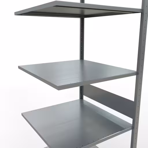 Extra afbeelding van het artikel Aanbouwrekken, legbord, insteeksysteem MULTIplus150, 3000 x 750 x 800 mm, 7 legborden, lengtestangen, verzinkt vanaf opzetrek