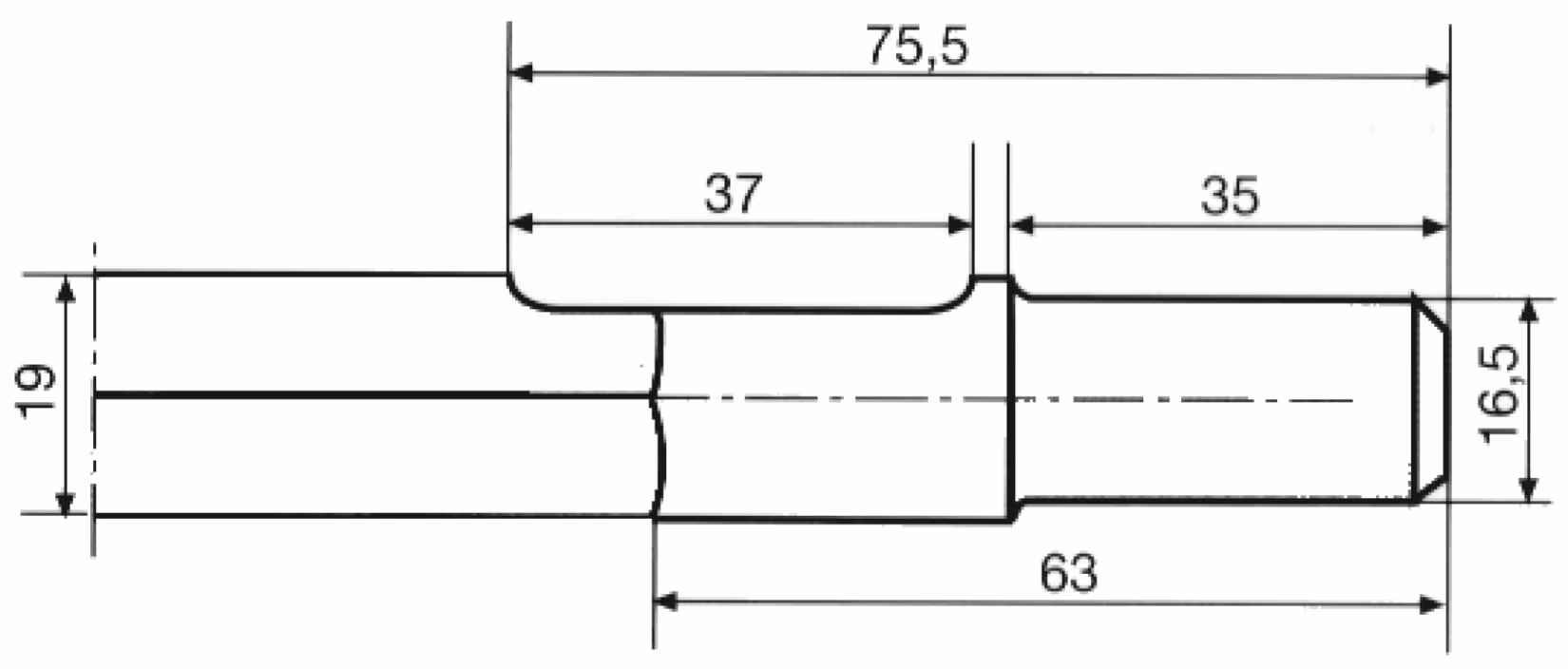 Platte beitel voor grote spiebaan 25x400 mm van het merk PROJAHN uit het assortiment machineaccessoires