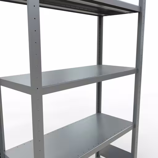 Basisplank, legplank, insteeksysteem MULTIplus250, 2000 x 1000 x 400 mm, 5 legborden, lengtestangen, verzinkt van Schulte Lagertechnik uit de categorie insteeksystemen
