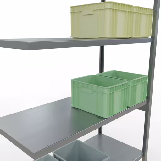 Afbeelding nr. 15 van het artikel aanbouwrekken, legbordstellingen, insteeksysteem MULTIplus250, 3000 x 1300 x 600 mm, 7 legborden, lengtestangen, verzinkt uit de productgroep insteeksysteem van Schulte Lagertechnik