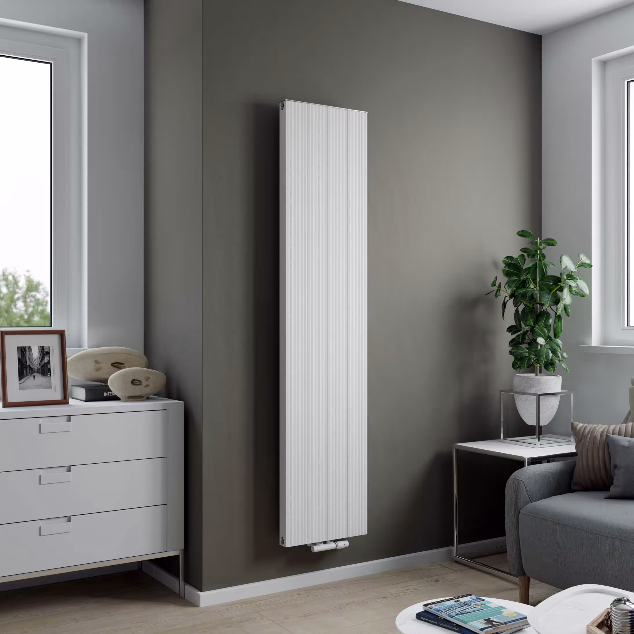Aluminium radiator Valeo 1800 mm x 400 mm 986 watt middenaansluiting wit van Ximax met art.nr. 11639