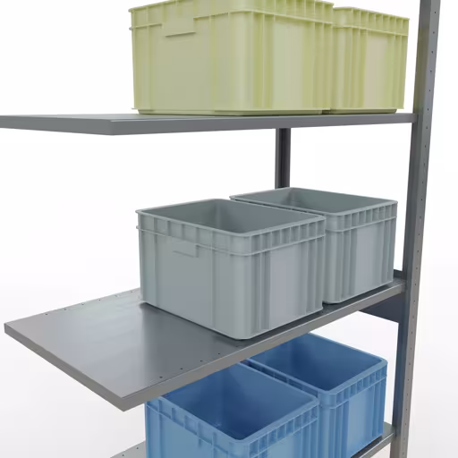 Figuur nr. 13 van het artikel aanbouwrekken, legbordstellingen, insteeksysteem MULTIplus85, 2500 x 1000 x 500 mm, 6 legborden, verzinkt uit de productgroep insteeksysteem van het merk Schulte Lagertechnik.
