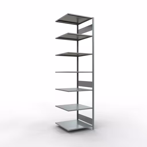 Aanbouwrekken, rekken, insteeksysteem MULTIplus150, 3000 x 750 x 800 mm, 7 legborden, lengtestangen, verzinkt van Schulte Lagertechnik uit de categorie insteeksystemen