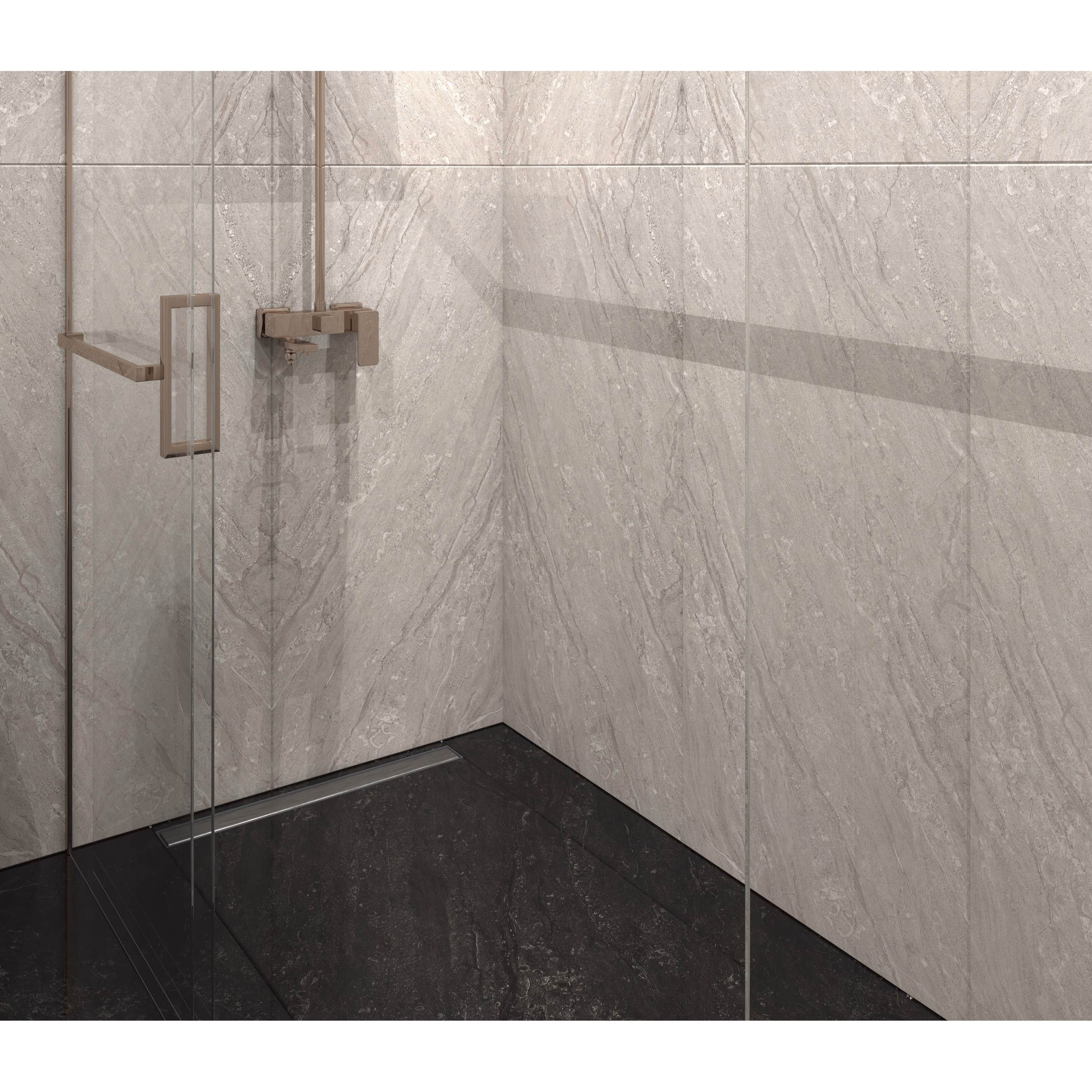 MERT 300mm douchegoot Lineair roestvrij staal, geborsteld