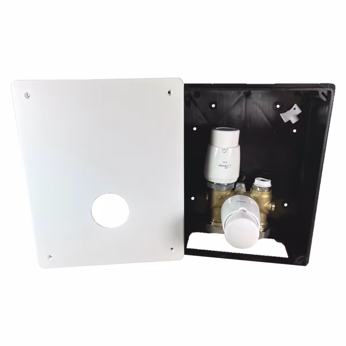 Bedieningskast TH-RTL klep | Kamerthermostaat & retourtemperatuurbegrenzer voor warmwater vloerverwarming van HoWaTech Bedieningskast TH-RTL klep | Kamerthermostaat & retourtemperatuurbegrenzer voor warmwater vloerverwarming, vloerverwarmingsregeling & elektra, art.nr. 902064