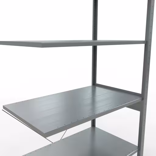 Aanbouwrekken, rekken, insteeksysteem MULTIplus85, 2500 x 1000 x 600 mm (HxBxD), 6 legborden, kruisschoor, verzinkt uit de categorie aanbouwrekken met de GTIN 4004514202468 Aanbouwrek, stelling, insteeksysteem MULTIplus85, 2500 x 1000 x 600 mm, 6 legborden, verzinkt van het merk Schulte Lagertechnik uit het assortiment insteeksysteem