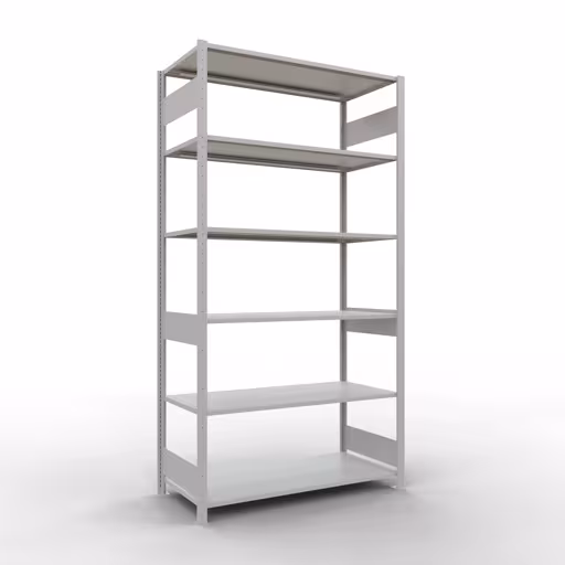Basisplank, legplank, insteeksysteem MULTIplus150, 2500 x 1300 x 600 mm, 6 planken, lengtestangen, RAL 7035 lichtgrijs van Schulte Lagertechnik uit de categorie insteeksystemen