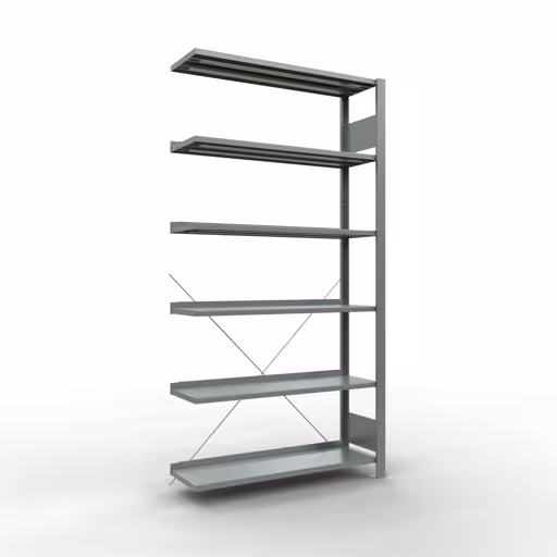 Afbeelding nr. 13 van het artikel, kantoorreksysteem MULTIplus85, 2000 x 1000 x 300 mm, 6 legborden, verzinkt, met aanslagbeugel uit de productgroep kantoorrekken van Schulte Lagertechnik