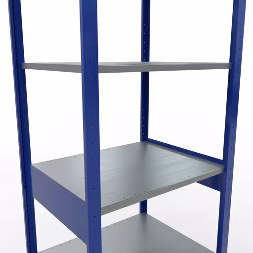 Basisplank, legbord, insteeksysteem MULTIplus150, 2500 x 750 x 600 mm, 6 legborden, lengtestangen, RAL 5010 gentiaanblauw/verzinkt/verzinkt met de GTIN 4004514280916 Basisplank, legplank, insteeksysteem MULTIplus150, 2500 x 750 x 600 mm, 6 legborden, lengtestangen, RAL 5010 gentiaanblauw/verzinkt/verzinkt van Schulte Lagertechnik met artikelnr. 12761-75-LR-B