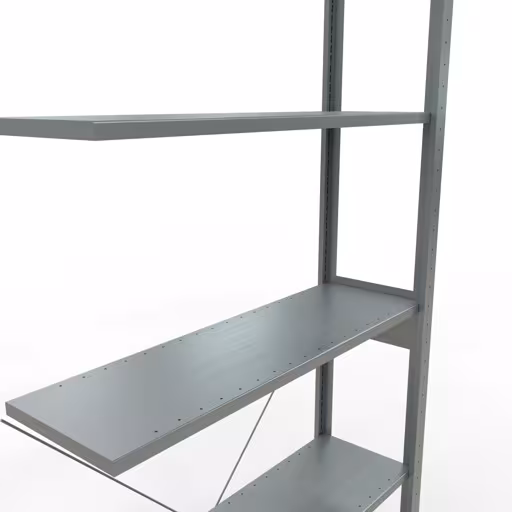 Productafbeelding nr. 15 van het artikel Aanbouwrekken, legbordstellingen, insteeksysteem MULTIplus150, 2500 x 1000 x 300 mm (HxBxD), 6 legborden, kruisschoor, verzinkt Figuur nr. 15 van het artikel aanbouwrekken, legbordstellingen, insteeksysteem MULTIplus150, 2500 x 1000 x 300 mm, 6 legborden, verzinkt uit de productgroep insteeksysteem van het merk Schulte Lagertechnik.