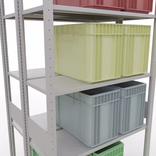 Andere weergave van het artikel Basisplank, dubbele plank, legplank-insteeksysteem MULTIplus150, 3000 x 1000 x (2x400) mm, 2x7 legborden, RAL 7035 lichtgrijs uit de categorie legborden